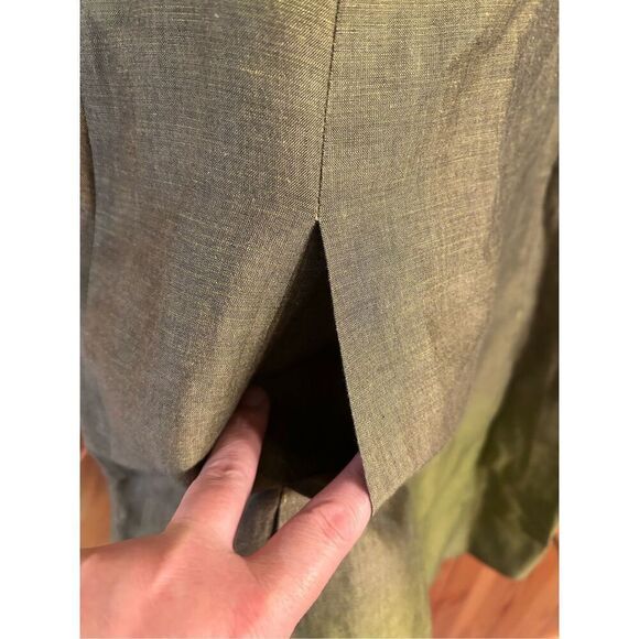 Vince Ombre Sheath Dress Linen Sleeveless Pocket Lined Green Classic 6 (4629) - Picture 2 of 7